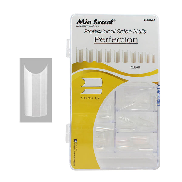 Tips Perfection Clear Curva C 500 Unid. Mia Secrret